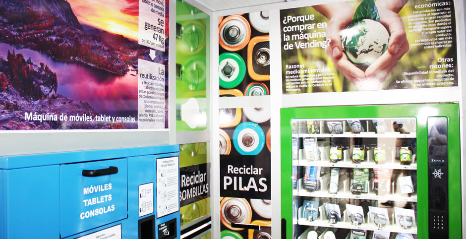 Máquina de vending pequeños productos medioambientales